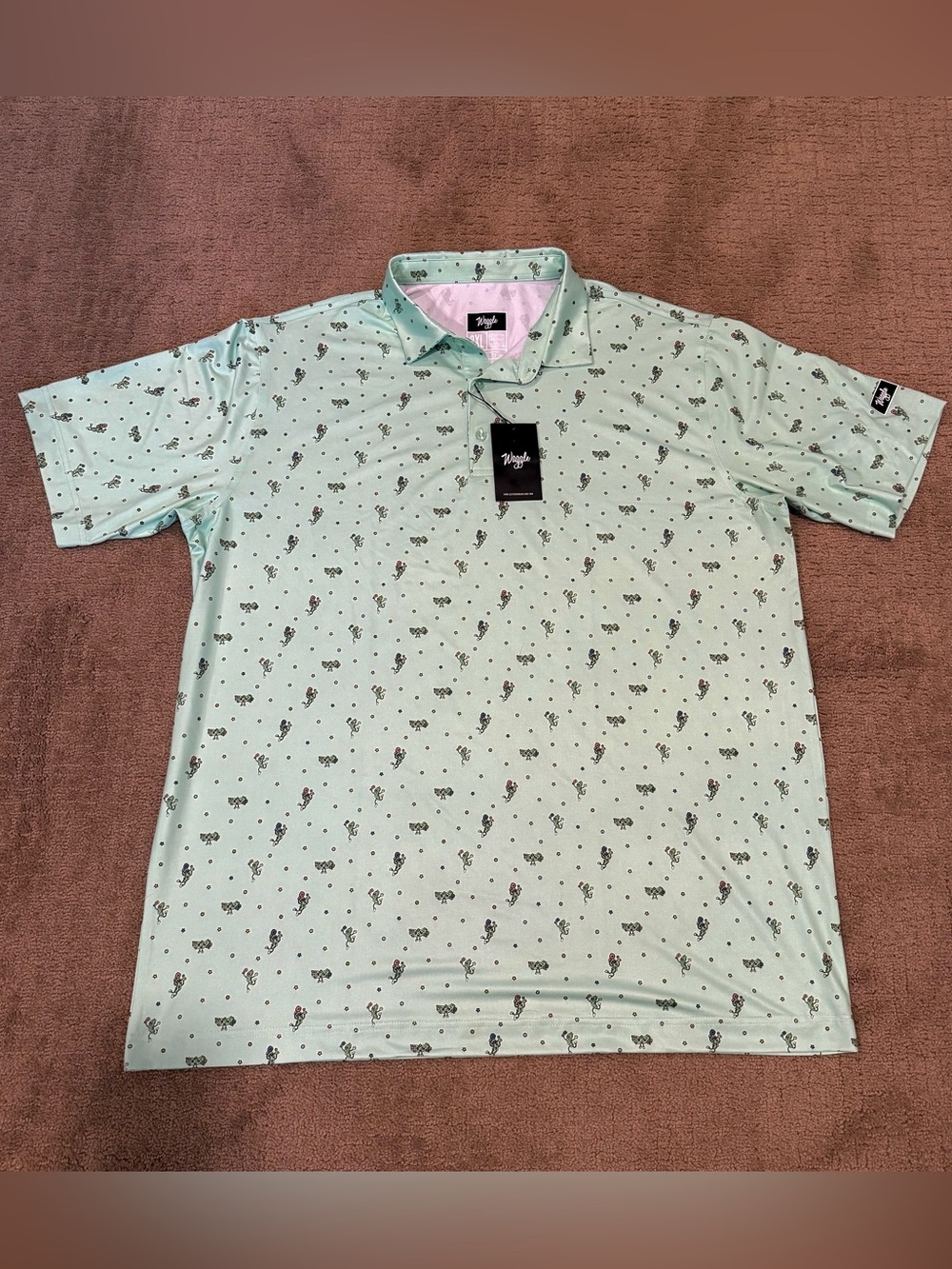NWT Waggle Golf Men’s “Real Dill” Polo 2XL Green